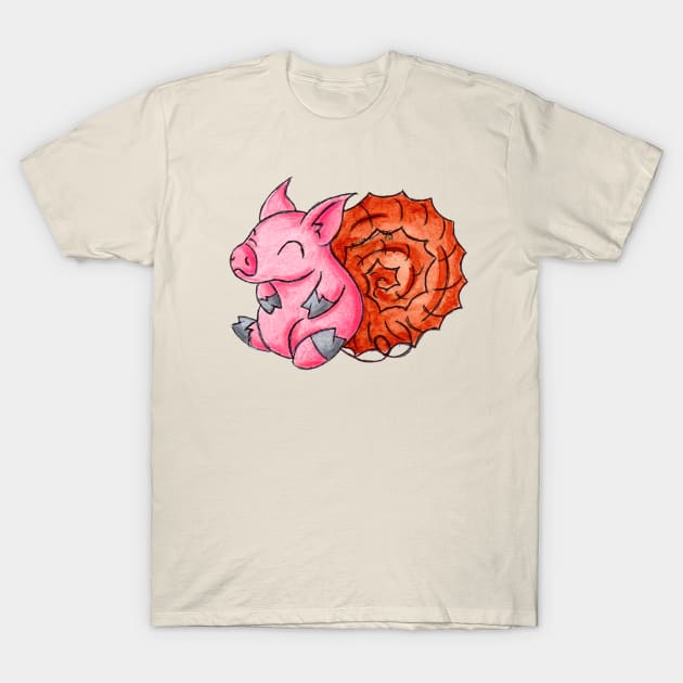 Ammonite Piggy T-Shirt by KristenOKeefeArt